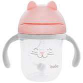 Copo com Alça Removível Gatinha Rosa 220ml - Buba